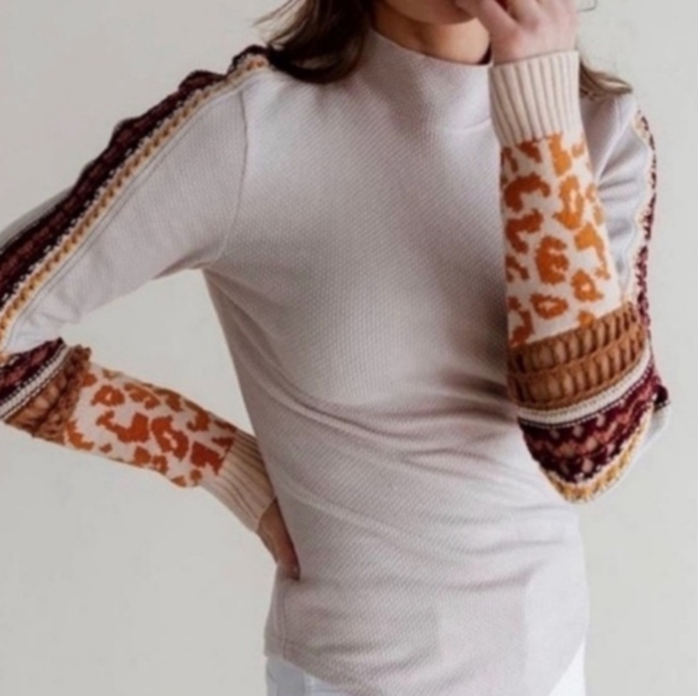 Free People, Switch It Up Thermal, Slightest Pink, Long Sleeve, size M.